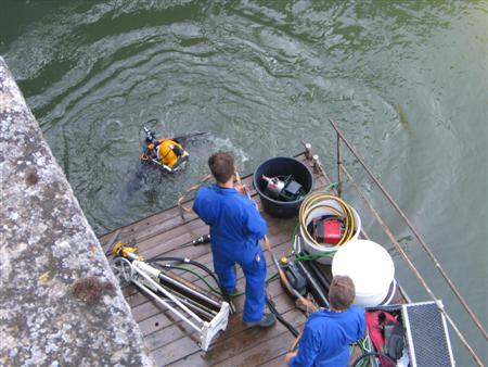 Bohrkernentnahme unter Wasser